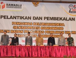 Kapolres Bondowoso Hadiri Pelantikan dan pembekalan Panwas Kelurahan atau Desa