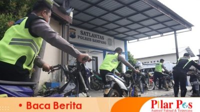 Polres Sampang Amankan Puluhan Sepeda Motor Balap Liar Di JLS