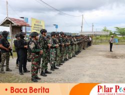 Satgas Yonif Raider 514/SY/2 Ikut Apel Pasukan  Operasi Ketupat Cartenz di Polres Nduga.