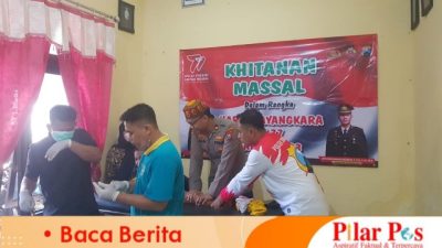 Dalam Rangka Sambut HUT Bhayangkara Ke-77, Polsek Sokobanah Gelar Khinatan Massal