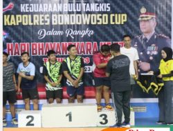 Kapolres Bondowoso Menutup Turnamen Bulutangkis Kapolres Cup