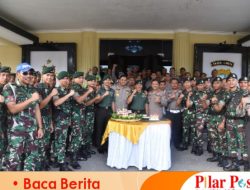 Subden POM dan Batalyon 514 Raider Datangi Mapolre Bondowoso Ucapkan Selamat Hari Bhayangkara Yang ke 77