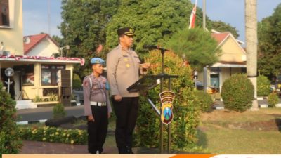 Polres Bondowoso Gelar Apel Kesiapan Pengamanan Pengesahan Warga Baru  PSHT Wilayah Bondowoso