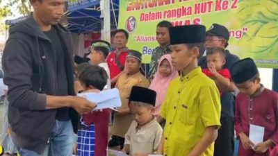 Jelang HUT Yang Ke-2, AWAS Santuni 20 Anak Yatim Dan Giat Donor Darah di Alun-alun Trunojoyo Sampang