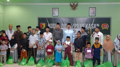 AWP dan NGO Buka Bersama Puluhan Anak Yatim di Aula Makodim 0826 Pamekasan