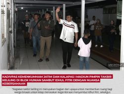 Kadivpas Kemenkumham Jatim dan Kalapas I Madiun Pimpin Takbir Keliling di Blok Hunian Sambut Idhul Fitri dengan Nuansa Kebersamaan