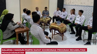 Kalapas I Madiun Pimpin Rapat Koordinasi Program Rehabilitasi Pemasyarakatan