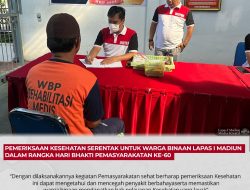 Pemeriksaan Kesehatan Serentak untuk Warga Binaan Lapas I Madiun dalam Rangka Hari Bhakti Pemasyarakatan ke-60