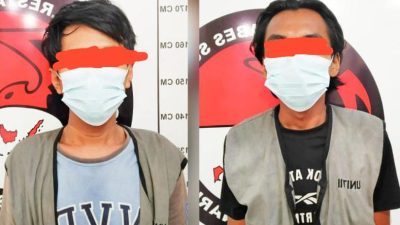 Dua Tersangka Penyalahgunaan Narkotika Jenis Sabu, Dibekuk Satresnarkoba Polrestabes Surabaya