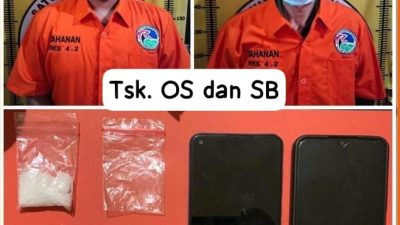 Polres Nganjuk Tangkap Kurir dan Pemesan Narkoba, 7,01 Gram Serbuk Putih Diduga Sabu Disita Saat Penyergapan