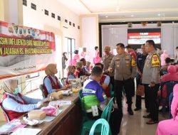 Polres Nganjuk Gelar Bakti Kesehatan Donor Darah dan Vaksinasi Influenza dalam rangka HUT Bhayangkara ke 78