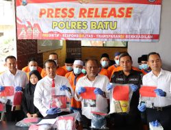 Polres Batu Berhasil Amankan 16 Tersangka Peredaran Gelap Narkoba