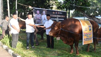 Polres Bondowoso Distribusikan 1300 Daging Hewan Qurban Kepada Masyarakat