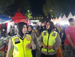 Polres Nganjuk Libatkan Tim Patroli Polwan dalam Pengamanan Pesta Rakyat dan Bazar UMKM