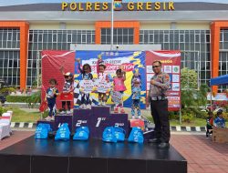 Polres Gresik Meriahkan Hari Bhayangkara ke-78 dengan Lomba Push Bike untuk Anak