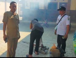 Kegiatan Penyemprotan Disinfektan di Lingkungan Pondok Ponpes Sumber Anom Angsanah Palengaan