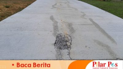 Tak Bertahan Lama, Proyek Jalan Rabat Beton di Desa Moktesareh Sampang Rusak