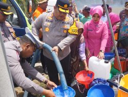 Bentuk Kepedulian Satlantas Polres Pamekasan di HUT Lalu Lintas Ke-69 Memberikan Bantuan Air Bersih 6 Truck