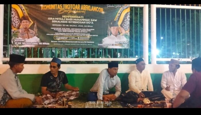 Komunitas Trotoar Arek Lancor Pamekasan Gelar Peringatan Isra Mir’aj dan Doa Bersama