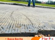 Kondisi kerusakan proyek rabat beton di salah-satu titik di Desa Panyepen